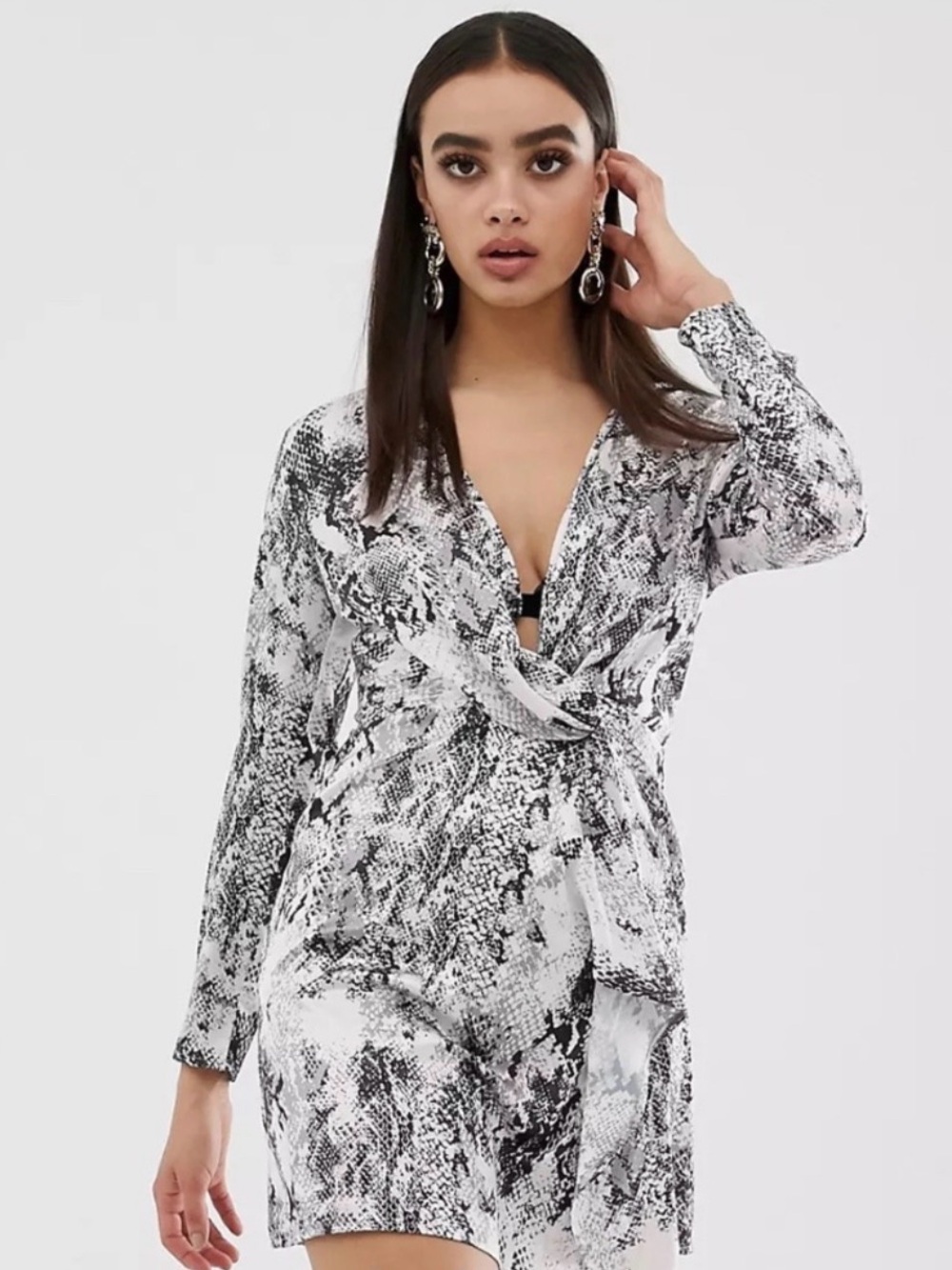 CLUB L London Snakeprint Twist Knot Dress Women’s Size 18 Lightweight